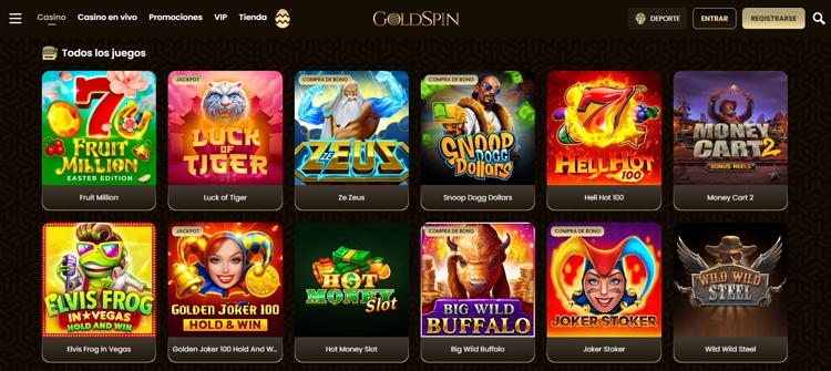 Casino online Goldspin variedad de juegos